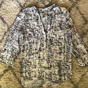 H&M Black and White Blouse